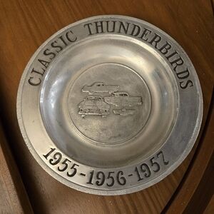 Classic Thunderbirds pewter platter signed by designer